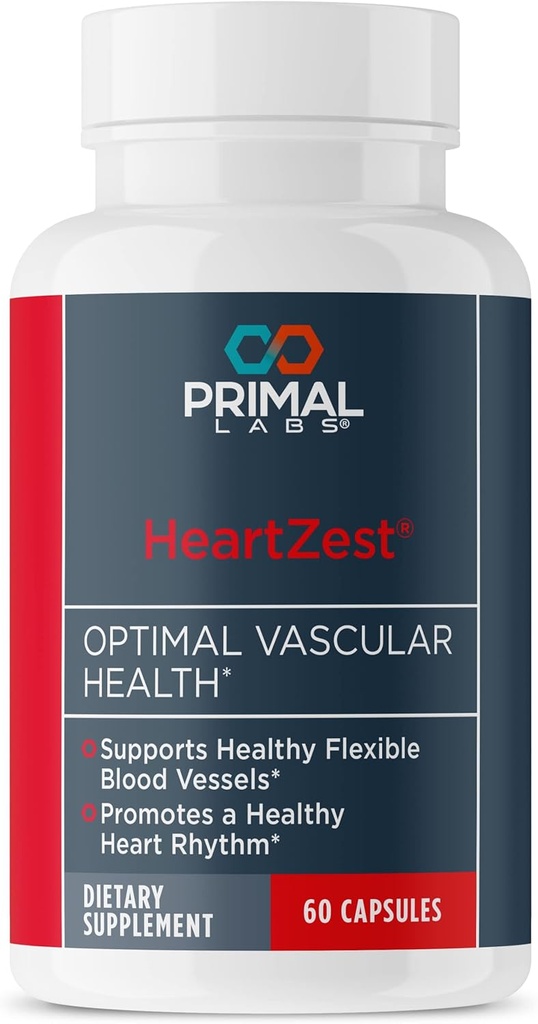 Primal Labs HeartZest - for hjerte sundhed - D3- vitamin & K2 formel - 60 kapsler