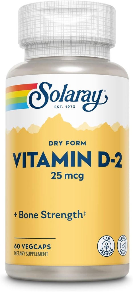 SOLARAY D-2, Veg Cap (Btl- Plastic) 1000IE