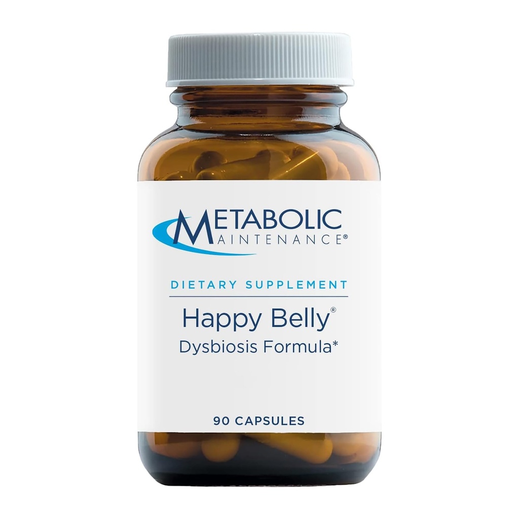 Metabolisk vedligeholdelse Happy Belly - Gut, GI + Detox Support med Kapsel Acid, Black Walnut, Olive Leaf + Barberry Supplement - Hjælp med at opretholde normal fordøjelsessygdom + Balance (90 kapsler)