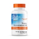 Doctor 's Best Transveratrol 100, Resveratrol med Red Wine Polyphenol (ResVinol), Non- GMO, Gluten Free, Soy Free, Vegan 60 Veggie Caps