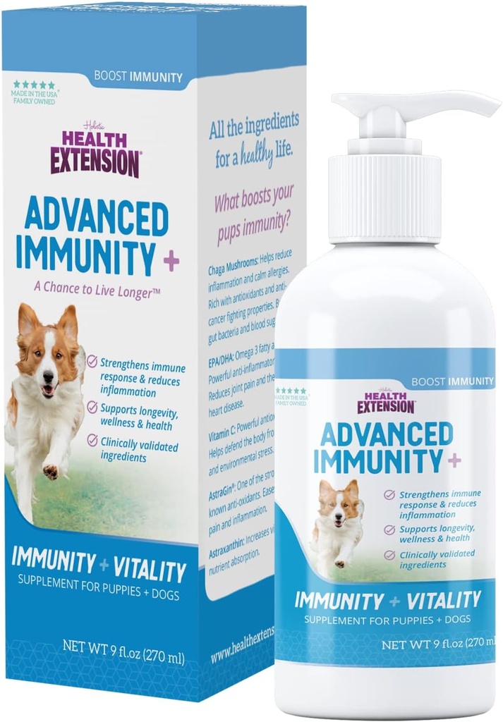 Health Extension Advanced Immunity supplement til hunde, 9 fl oz - immunsystem support, med naturlige antioxidanter og vitaminer
