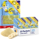Nutritional Designs, Prebiotic Nana Fakes med Inulin, 100% Pure Banana Fakes, High Protein & Prebiotic Fiber, fordøjelsesbesvær, for voksne og børn 4 + (25 Single-Serve Packs)