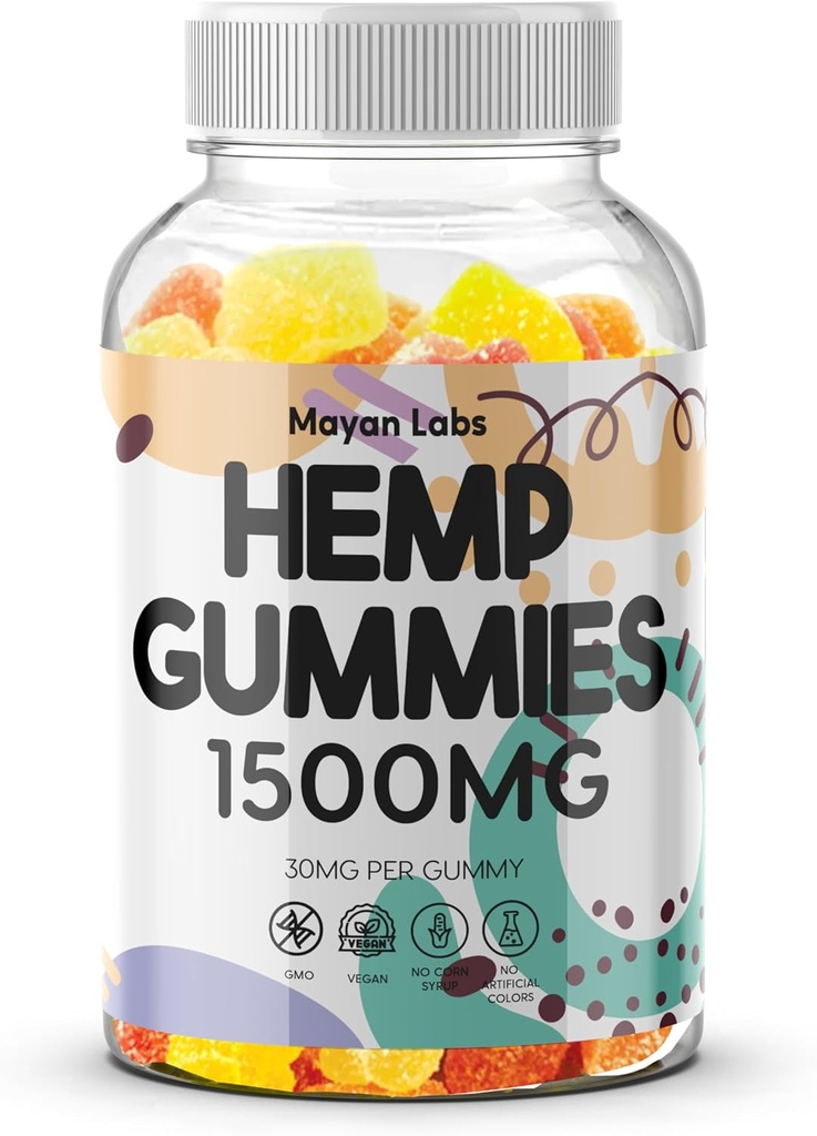 Hamp Gummies Advanced Extra Strength Infured Natural Organic Hamp Oil Bloom Vegansk voksne Edibles Mænd L- Theanine Ashwagandha Sukker Made in USA