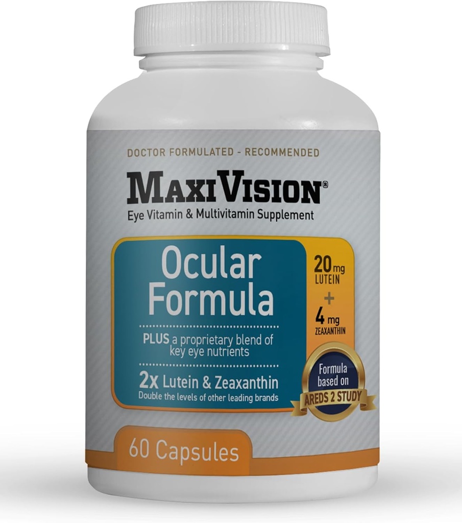 MaxiVision ® Okulær formel - AREDS2 - Eye Vitamin & Multivitamin - Lutein og Zeaxanthin - 1 flaske (60 kapsler)