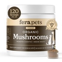 Fera Kæledyr Mushroom supplement til hunde og katte med Tyrkiet Tail - USDA Organic - Kognitiv og immunforsvar - Forbedrer leverfunktionen - Understøtter en sund Gut - Pulver - 120 Scoops