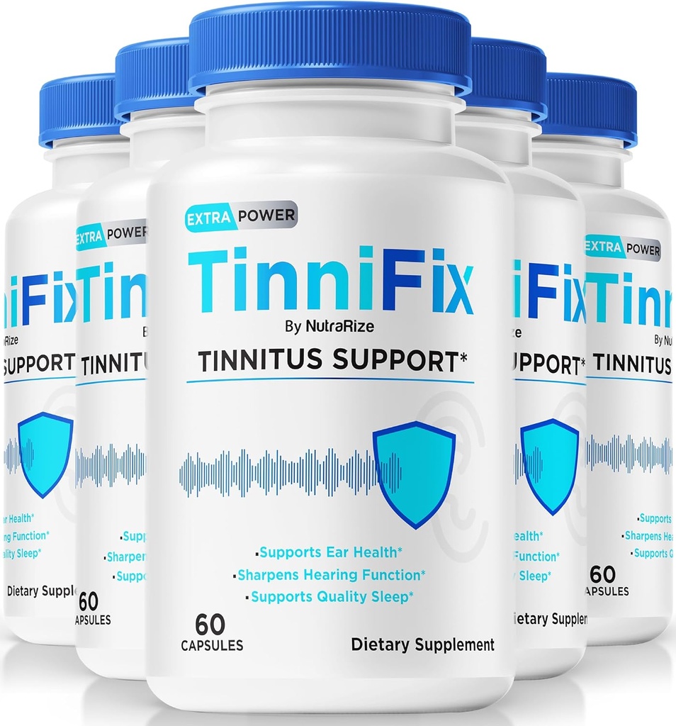 (5 Pack) Tinnifix kapsler - Advanced Hearing Support Formel, Tinnifix piller til at bevare sund hørelse, Alle naturlige tinnifix for Complete Ear Health, Official Tinni Fix anmeldelse (300 kapsler)