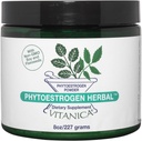 Vitanica Phytoøstrogen Herbal Non- GMO PMS, Menopause Relief supplement til kvinder, Hormon Balance, Night Sweats & Hot Flash Relief, Soy Isoflavoner, Vegan, Powder 8 Oz (Phytoøstrogen Herbal Pro Logo)