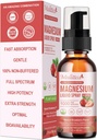 Magnesium Glycinate Flydende Spray med Citrate, Oxide & Malate, Magnesium med Hel Vitamin, L- Theanin, D3K2, B6 til hjerte, ben kramper, Muskler & Energi- Sugar- Free Strawberry Flavor, 2 Fl Oz