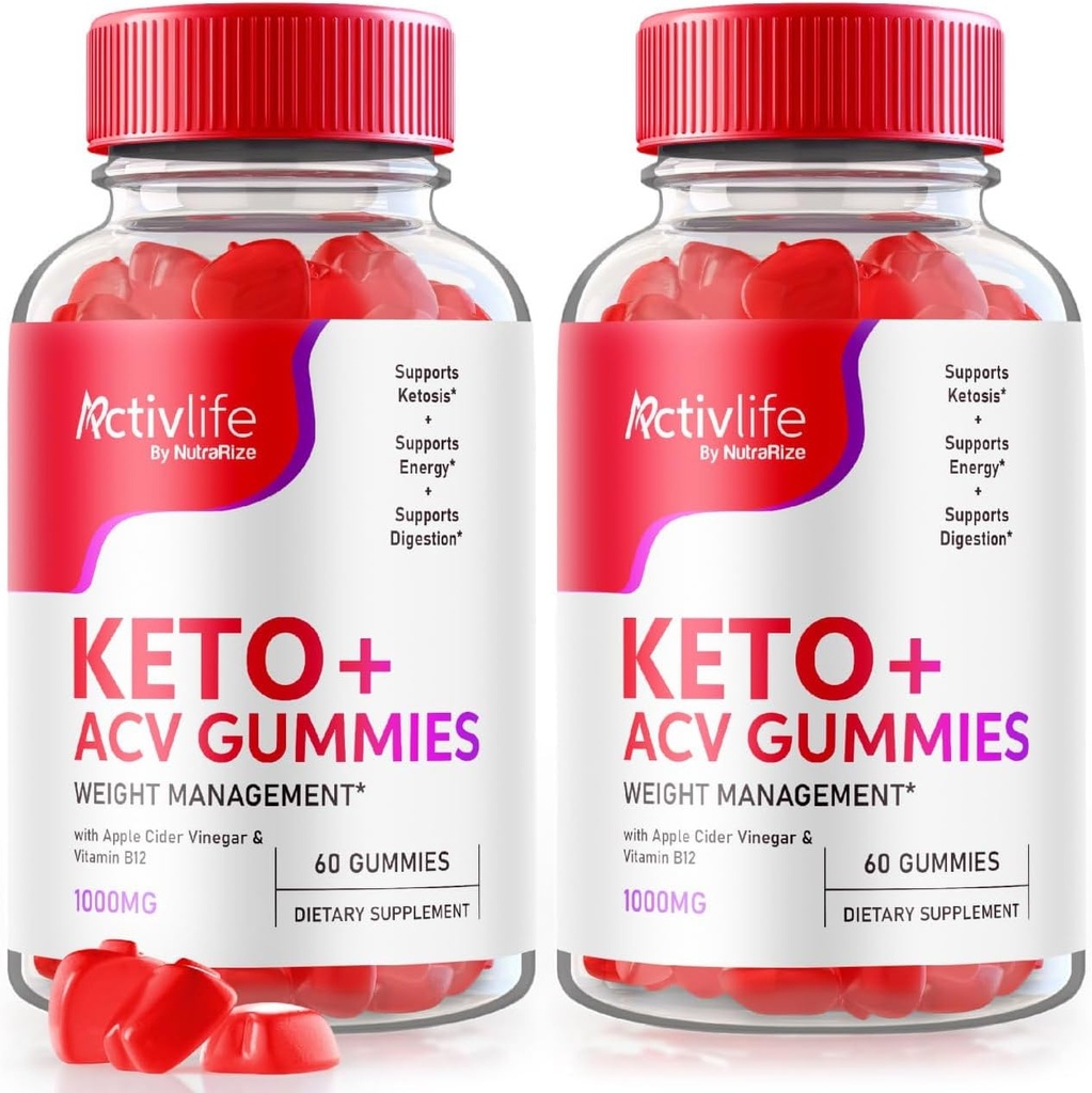 NutraRize (Pack of 2 ActivLife Keto + ACV Gummies for Advanced Weight Loss, Advanced Formula, Reviews (120 Gummies)