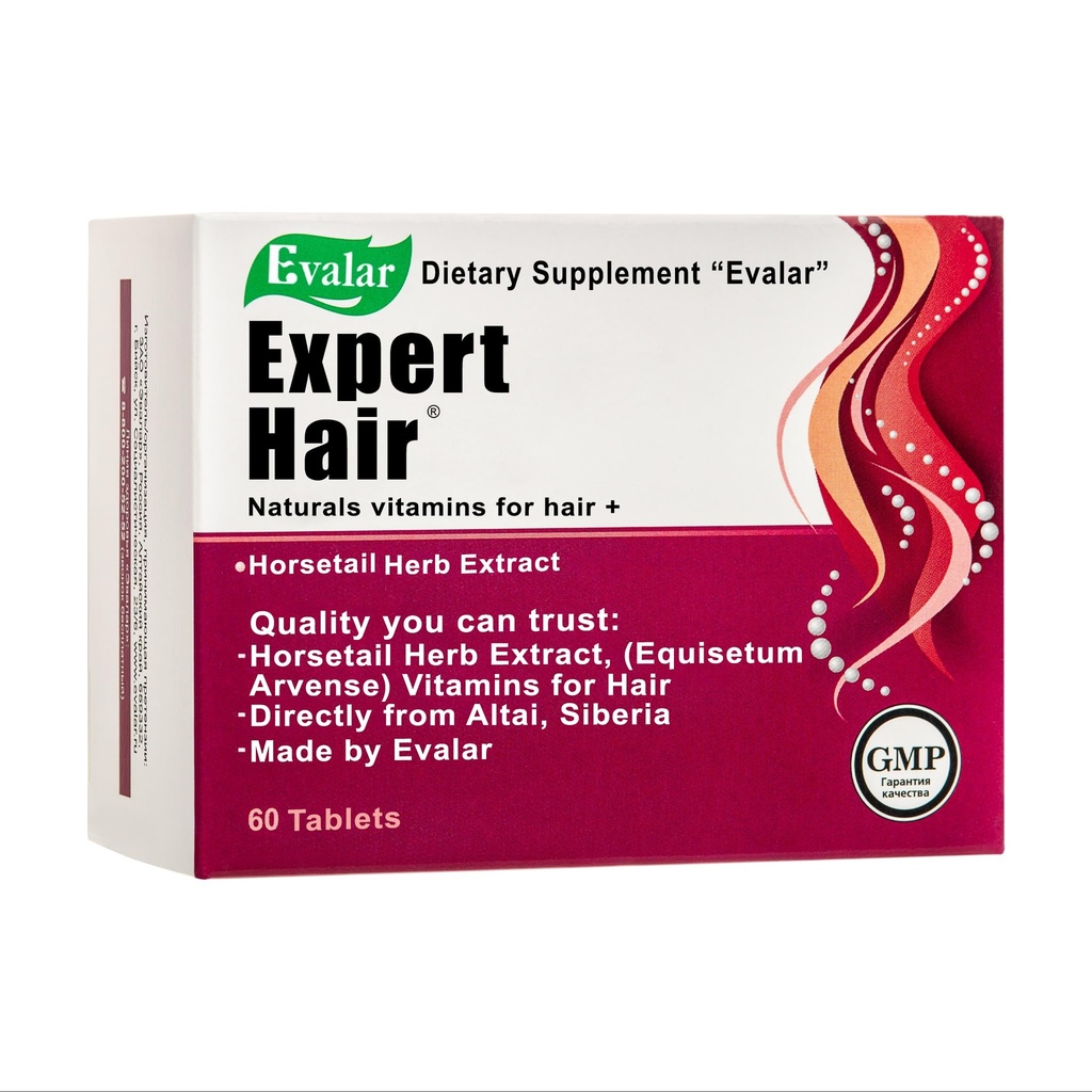 Evalar Expert Hår Horsetail Herb Equisetum Arvense Extract Siberian Altai w Vitaminer 60 Tabs