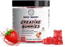 Muscle Munchies Creatin Chewable Gummies for Mænd & Women- Infunded with Beta Alanine- 5g Creatin Per Serving- Øger Styrke, Endurance, & Recovery- Vegan, NonGMO (Strawberry Burst)