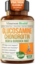 Glucosamin Chondroitin MSM - Fælles supporttillæg til kvinder og mænd med Glucosamin Sulfate 1500 mg, Chondroitin og MSM - til brusk, fælles sundhed og fleksibilitet - 90 kapsler, Vegan