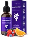 NutraChamps Organic Elderberry Syrup - 5000mg Elderberry Extract med C-vitamin & Zink - Black Elderberry Liquid Drops - Sugar- Free Immunity Booster, Vegan, Gluten- Free