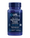 Life Extension High Potency Optimized Folate - L- methylfolate - Folinsyre, 8500 mcg DFE - Heart & Brain Support, Sund Homocysteine Levels - Gluten- Free, Non- GMO, Vegetar - 30 tabletter
