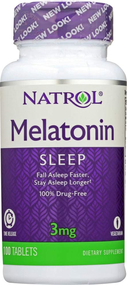Natrol Melatonin 3 mg Dvaletid Udgivelsesdosering Tablets 100 ea (pakning med 4)