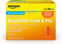 Basic Care Daytime Cold and Flu Relief Liquid Caps Softgel, Non- Drowsy Cold Medicine, Relief of Pain, Fever, Hough, Sore Throat, Nasal Congestion, 48 Greve