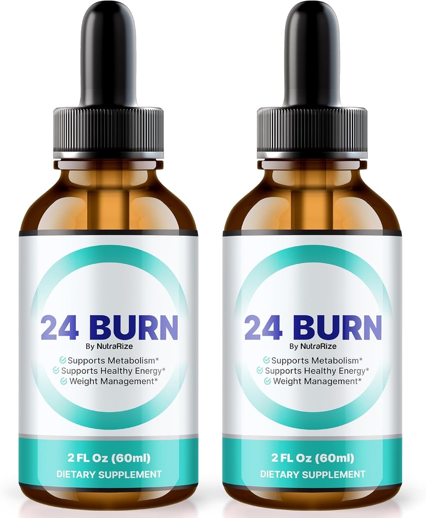 NutraRize (pakke af 2 24 Burn Drops, All- Natural 24Burn Liquid Supplement, Official Nutritional Formel til at støtte en sund og aktiv livsstil, Gotas anmeldelser (60 Servere)