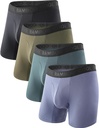 BOMBOO COOL Mænd Undertøj Boxer Briefs, Regelmæssige ben, Breathable Soft Moisture- Wicking med Fly Undertøj For mænd 4 Pack