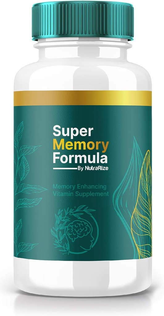 NutraRize Super Memory Formel - daglige support kapsler med en balanceret blend for fokus, alerness, og hverdagsskarphed; kun 2 Easy- to- Tag piller en dag (60 Kapsler)