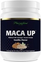Paradise urter Maca Up Vanilla Vegan Protein Powder, Organic Pea & Brown Rice, Maca Root, Aminogen fordøjelsesmiddel Enzyme Blend, Nutrim Oat Bran Fiber, 15 Servere, 450 g