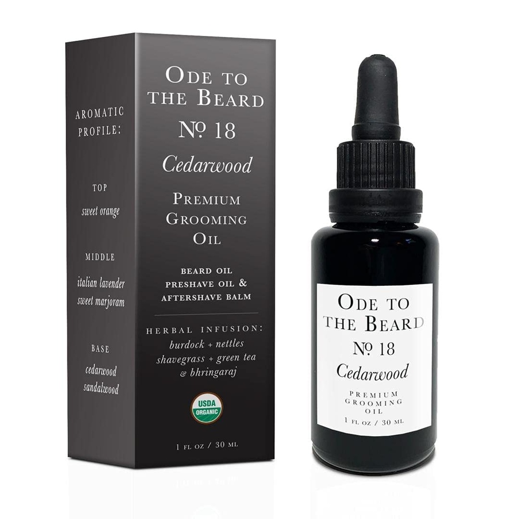 Vegan Mia - USDA Organic Cedar- Scoted Beard Oil For Mænd, 31- 1 Premium Grooming Oil med Argan Oil, Jojoba og mere, For Beard Growth and Maintenance - Ode To The Beard Cedarwood Beard Oil, 1 fl oz