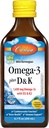 Carlson - Omega-3 + D & K, 1430 mg omega- 3s, 2000 IE (50 mcg) D3, 90 mcg K2 som MK- 7, Heart Health, Bone Support, Lemon, 200 ml