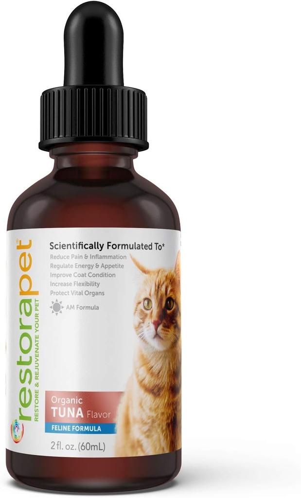 RestoraPet Organic Cat Supplement Note 124; Sund & Safe Antioxidant Liquid Drops Note 124; Anti- Inflammatorisk Multi- Vitamin