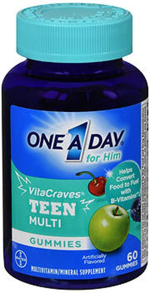 En dag VitaCraves Teen til ham Multivitamin Gummies, tillæg med vitamin A, C-vitamin, D-vitamin, E-vitamin og zink til immunforsvar support * & mere, 60 Greve (pakke med 2)