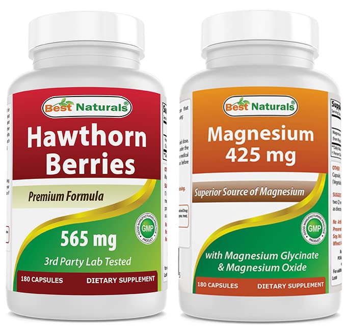 Bedste Naturals Hawthorn Berry 565 mg & Magnesium Glycinate 425 mg