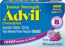 Advil Junior Chewable Ibuprofen Tablets, Grape 100mg, 24 Tablets Each (pakke med 6)