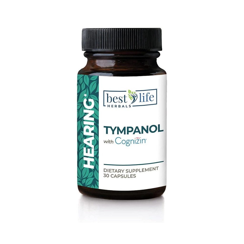 Best Life Herbals Tympanol - Høretillæg med Cognizin - Stærk støtte til øre sundhed - 1 flaske - 30 kapsler