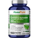 NusaPure Gymnema Sylvestre 50: 1 Extract, 250 mg Ækvivalent med 12,500mg Per Vegan Caps - 150 Count (non-GMO, Vegan, Bioperine)