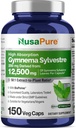 NusaPure Gymnema Sylvestre 50: 1 Extract, 250 mg Ækvivalent med 12,500mg Per Vegan Caps - 150 Count (non-GMO, Vegan, Bioperine)