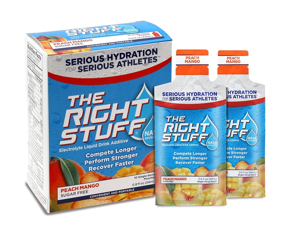 Den højre stump elektrolyt drikke koncentrat - 10 Pouch Box - Peach Mango
