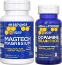NATURLIGE STAKKER Dopamin Brain Food + Magtech Magnesium Supplement Bundle - understøtter fokus, afslapning og hukommelse * - 240 Total kapsler