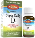 Carlson - Plant- based Super Daily D3 2000 IE (50 mcg) per drop, Vegetarisk D-vitamin dråber, flydende vitamin D3, sourced from Algae, Unflavored, 90 Drops (2,54 ml)