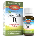 Carlson - Plant- based Super Daily D3 2000 IE (50 mcg) per drop, Vegetarisk D-vitamin dråber, flydende vitamin D3, sourced from Algae, Unflavored, 90 Drops (2,54 ml)