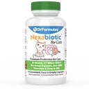 DrFormulas Nexabiotic Probiotika til katte Pulver • 124; Treatings Diarré til kæledyr med Saccharomyces Boulardii Lactobacillus Acidophilus, Bedste Probiotika supplement til fordøjelsessygdomme 30 Capsule