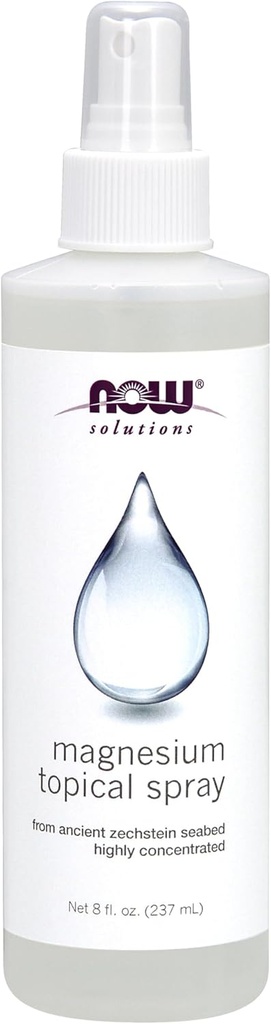 Now Foods Solutions, Magnesium Topical Spray, fra Ancient Zechstein Seabed, Højt koncentreret, 8 Fl Oz (pakke med 1)