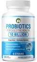 Probiotika til fordøjelsessygdomme 60 Kapsler er 124; 10 Millioner CFU Scientific Formulated Multi Strain Probiotic Blend er 124; Organiske Kosttilskud med Prebiotika til mænd og kvinder (10 Millioner Probiotika)