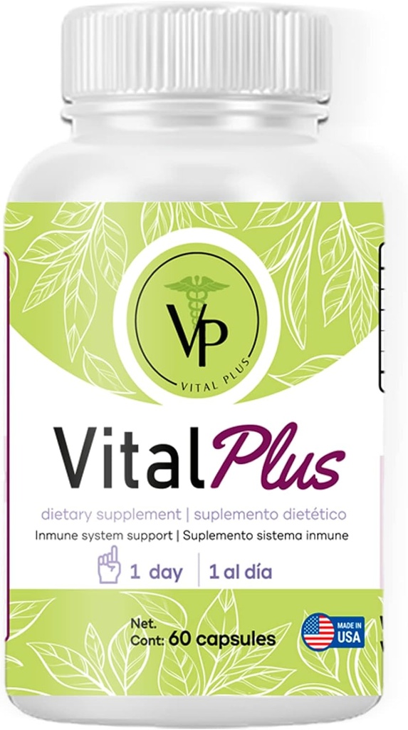 Vital Plus - Treatment for varicose Veins and Support Joint Structure - Energy Supplement - 100% Organic 60 Capsules