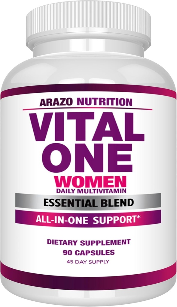 Arazo Nutrition Vital One Multivitamin for kvinder - Daglig Wholefood supplement - 90 Veganske kapsler