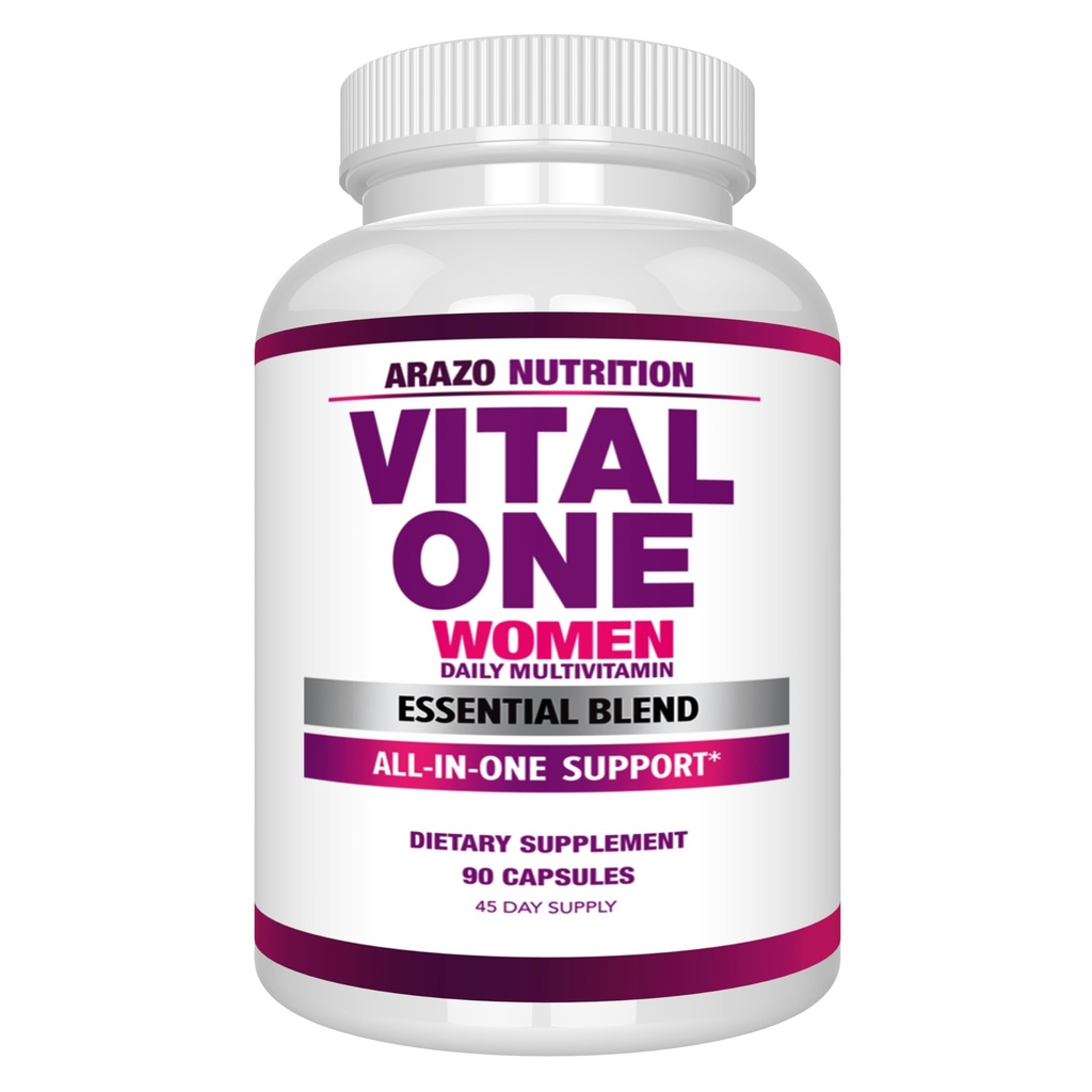 Arazo Nutrition Vital One Multivitamin for kvinder - Daglig Wholefood supplement - 90 Veganske kapsler