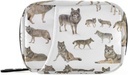 Animal Wolf Pill Box 7 Day Pill Case Travel Pill Organizer Bag with Zipper Portable Weekly Case Bag Compact Size for Vitamin Supplement Holder