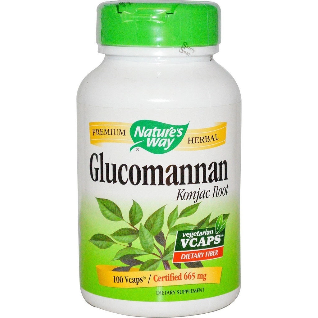 Nature 's Way Herbal Glucomannan fra Konjac Root Capsules, Promotions Feelings of Fullness *, 1,995 mg per 3-Capsule Serving, Non- GMO Project Verified, Vegan, 100 Capsules (Packaging May Vary)