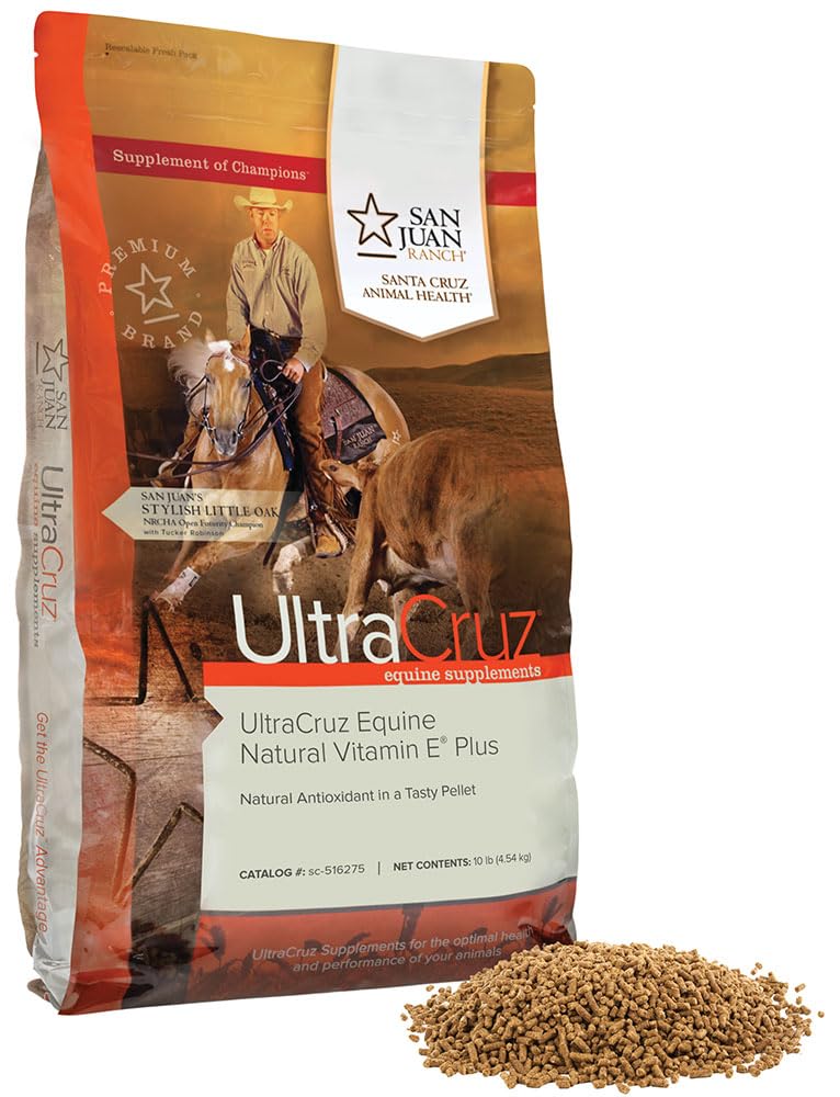 UltraCruz - sc- 516275 Equine Natural Vitamin E Plus supplement til heste, 10 LB, Pellet (66 dages forsyning)