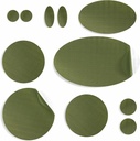 aZengear reparation Patches til jakker, Telte, Sko Toe, Air Mattress, Infladables, PVC Gear - Vandtæt, Selv- Klædning, Tear-Cold-Heat-Resistent, Down Puffer Coat (11 Pcs, Olive)