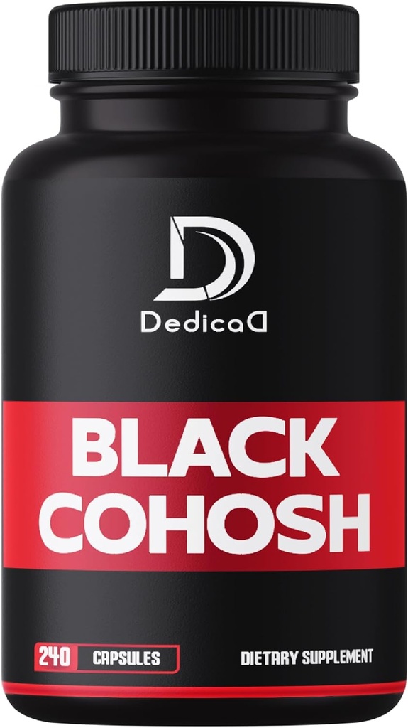 1000mg Black Cohosh til menopause Hot Flashs - 240 kapsler til 4-måneders levering - Støtte til bodymanagement, kvinders sundhed og immunsystem
