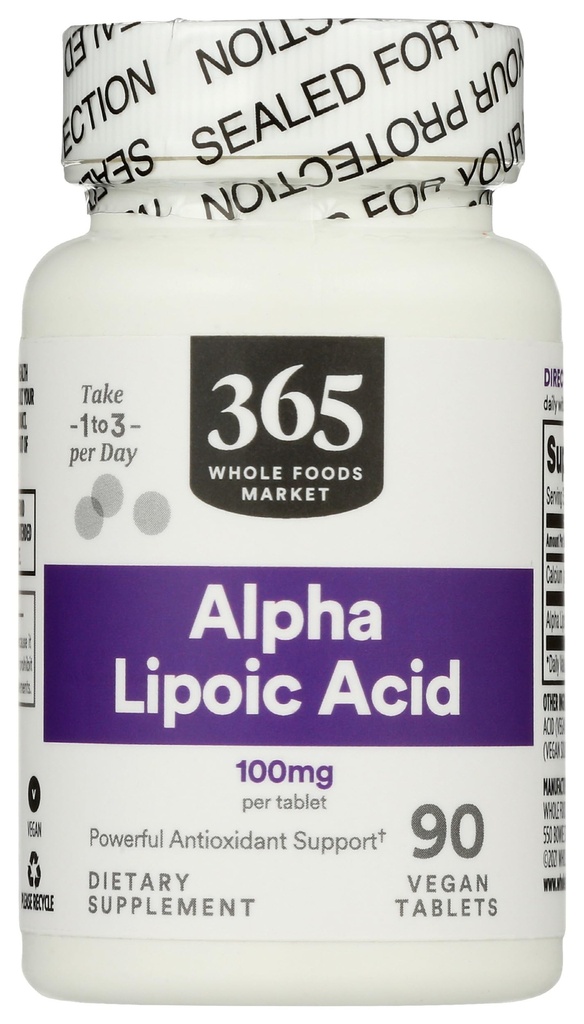 365 af Whole Foods Market, Alpha Lipoic Acid 100mg, 90 Count