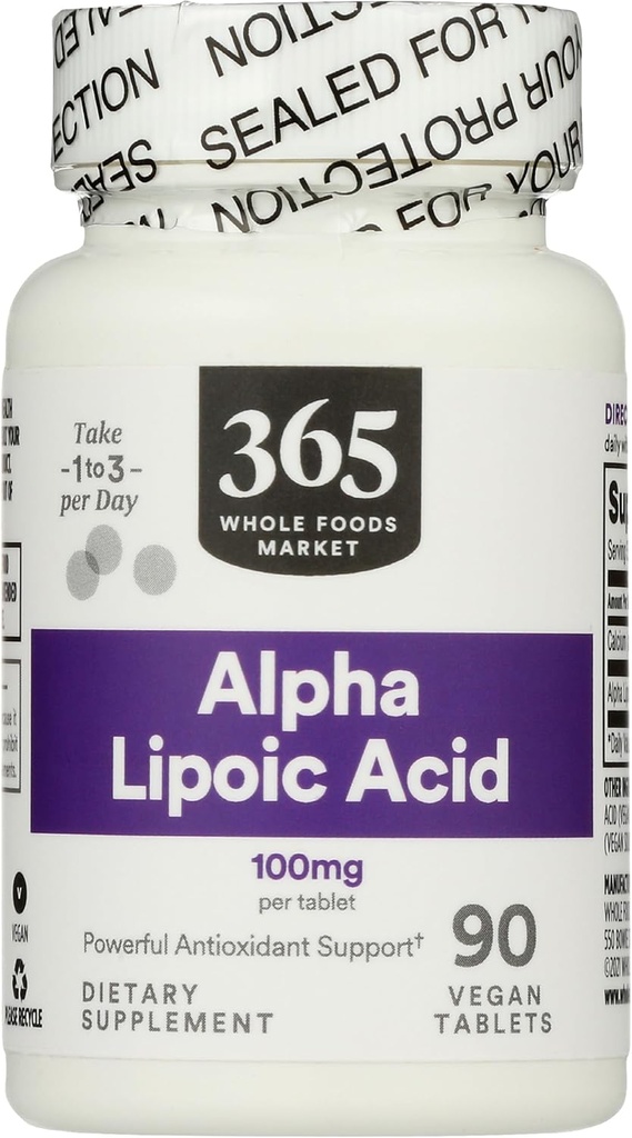 365 af Whole Foods Market, Alpha Lipoic Acid 100mg, 90 Count